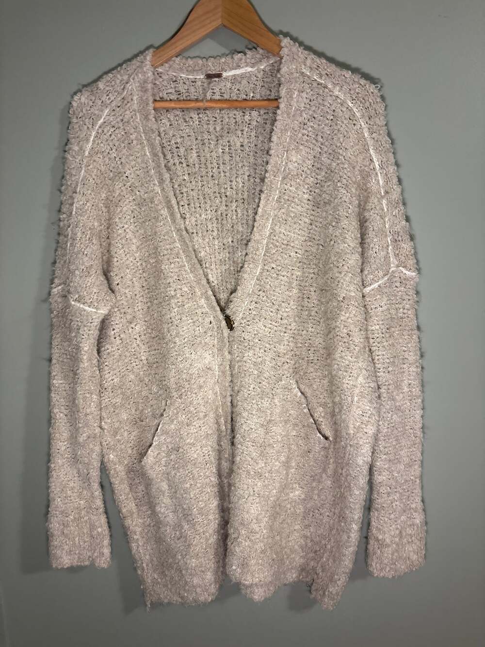 Free People Over-sized Button Up Chunky Knit Sweater Cardigan XS
